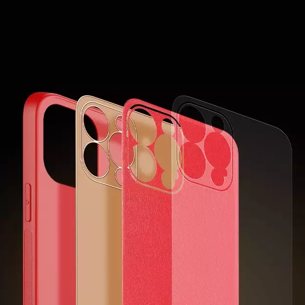 Dux Ducis Yolo elegant case made of soft TPU and PU leather for iPhone 13 Pro Max red 30