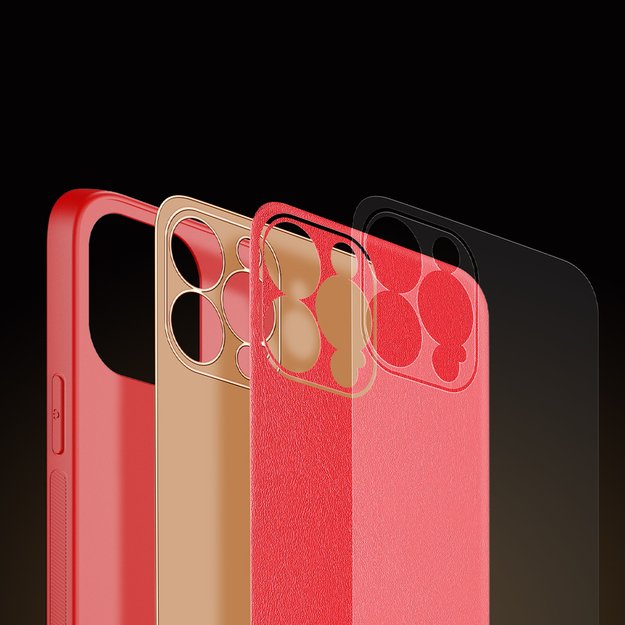 Dux Ducis Yolo elegant case made of soft TPU and PU leather for iPhone 13 Pro Max red 7