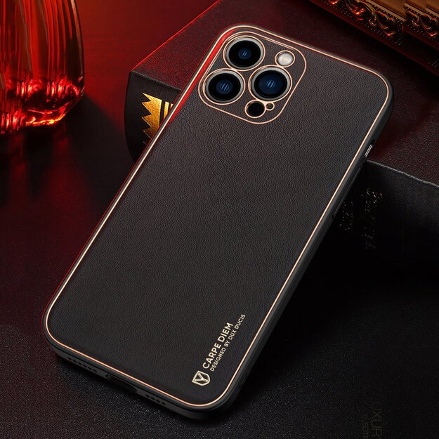 Dux Ducis Yolo elegant case made of soft TPU and PU leather for iPhone 13 Pro Max red 23