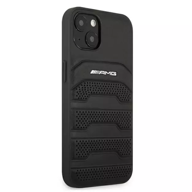 AMG AMHCP13SGSEBK iPhone 13 mini 5,4  czarny/black hardcase Leather Debossed Lines 10