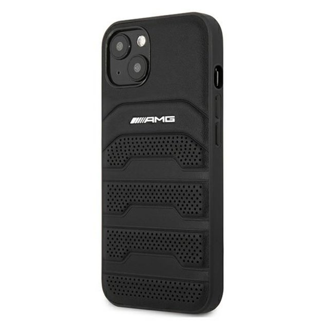 AMG AMHCP13SGSEBK iPhone 13 mini 5,4  czarny/black hardcase Leather Debossed Lines 1