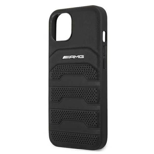 AMG AMHCP13SGSEBK iPhone 13 mini 5,4  czarny/black hardcase Leather Debossed Lines 5