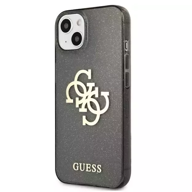 Guess GUHCP13SPCUGL4GBK iPhone 13 mini 5.4&quot  black/black hard case Glitter 4G Big Logo 1