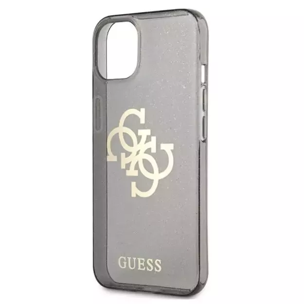 Guess GUHCP13SPCUGL4GBK iPhone 13 mini 5.4&quot  black/black hard case Glitter 4G Big Logo 5
