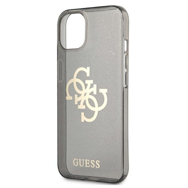 Guess GUHCP13SPCUGL4GBK iPhone 13 mini 5.4&quot  black/black hard case Glitter 4G Big Logo 12