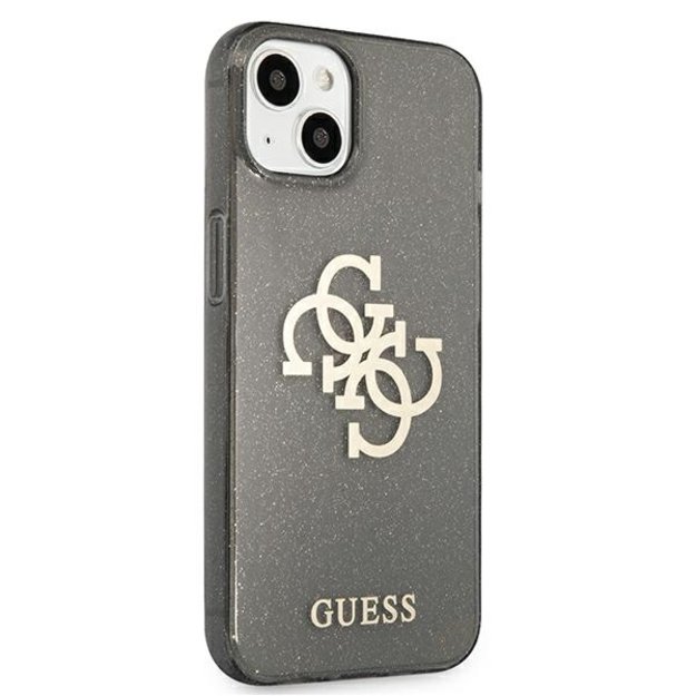 Guess GUHCP13SPCUGL4GBK iPhone 13 mini 5.4&quot  black/black hard case Glitter 4G Big Logo 10