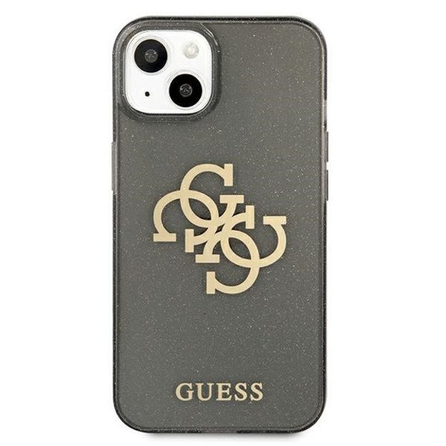 Guess GUHCP13SPCUGL4GBK iPhone 13 mini 5.4&quot  black/black hard case Glitter 4G Big Logo 9