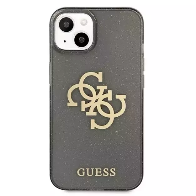 Guess GUHCP13SPCUGL4GBK iPhone 13 mini 5.4&quot  black/black hard case Glitter 4G Big Logo 2