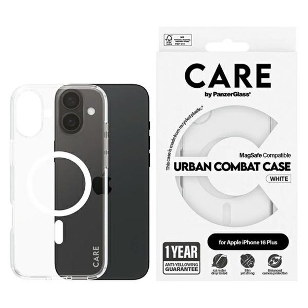 CARE by PanzerGlass Flagship Case iPhone 16 Plus 6.7&quot  white/white MagSafe 1339