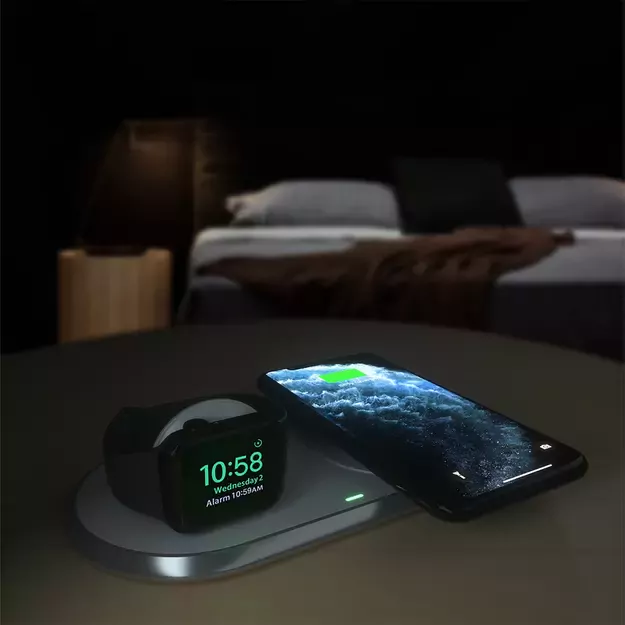 Choetech Qi 2in1 wireless charger for smartphones / Apple Watch with stand (MFI) USB Type C white (T317) 16