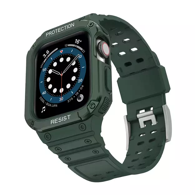 Protect Strap Band for Apple Watch 42/44/45mm Armored Case Strap - Green 9