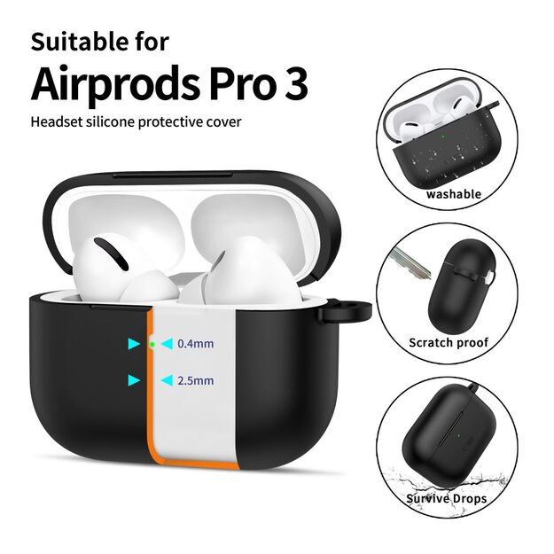 Tech-Protect Silicone Hook Case for AirPods Pro 3 - Black 3