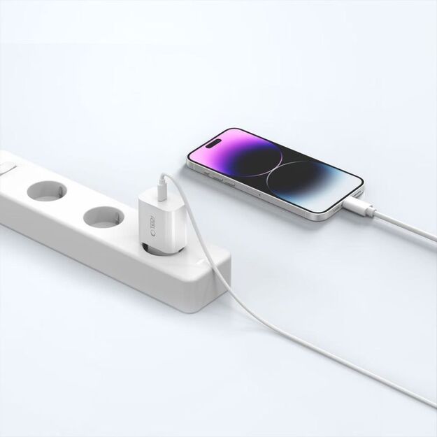 Tech-Protect NC20W Wall Charger with 100 cm USB-C / Lightning Cable - White 8