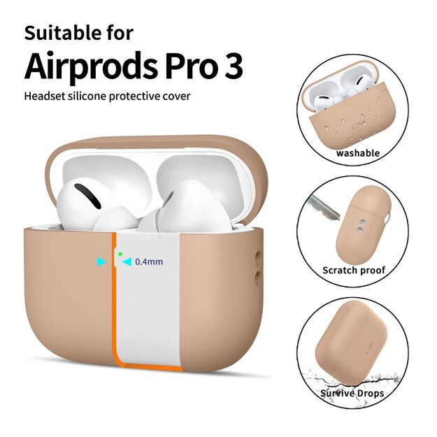 Tech-Protect Silicone Case for AirPods Pro 3 - Beige 3
