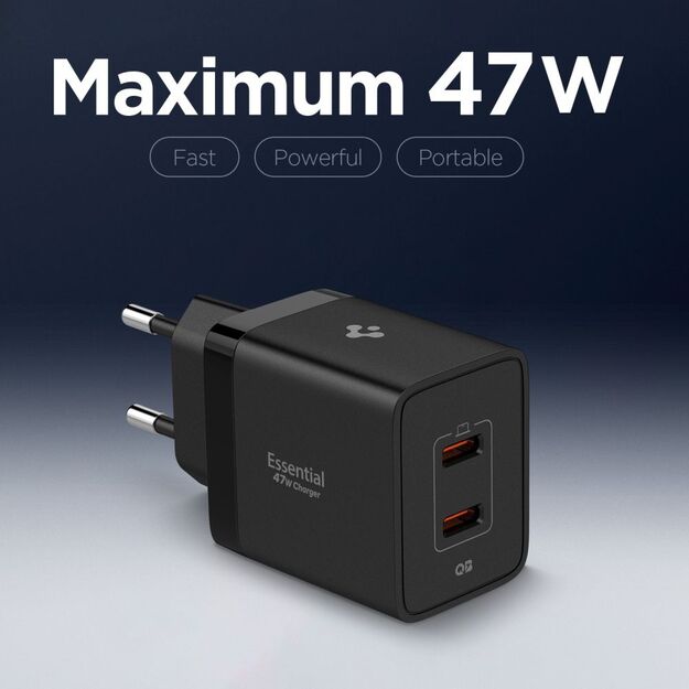 Spigen Essential EE472EU 2-port USC-C 47W wall charger - black 5