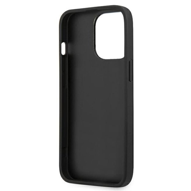Karl Lagerfeld Leather Ikonik Karl&#39 s Head Metal Case for iPhone 13 Pro / 13 6.1&quot  - Pink 6