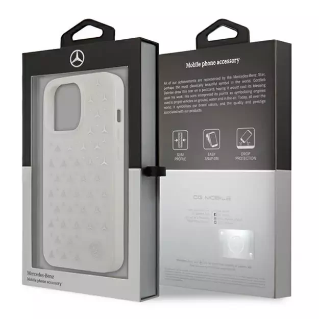 Mercedes MEHCP13LESPWH iPhone 13 Pro / 13 6,1  biały/white hardcase Silver Stars Pattern 14