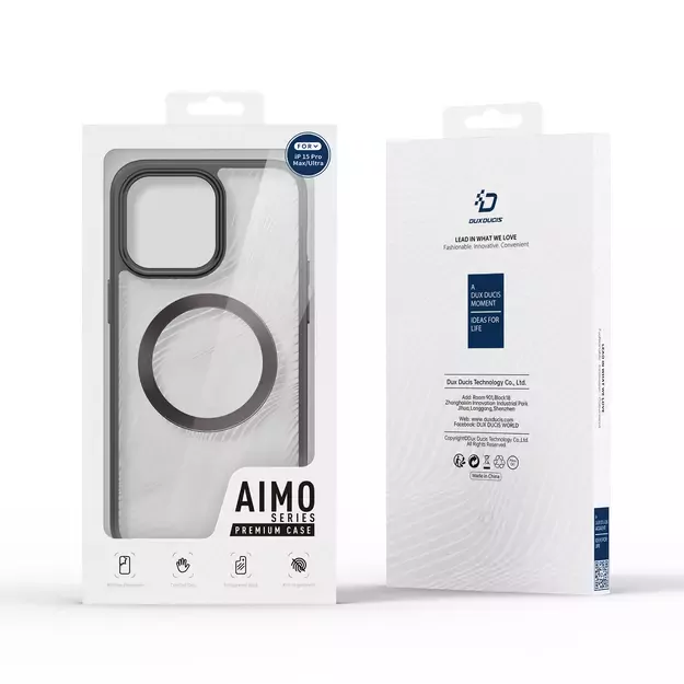 Armored case for iPhone 15 Pro Max with MagSafe Dux Ducis Aimo Mag - black 4