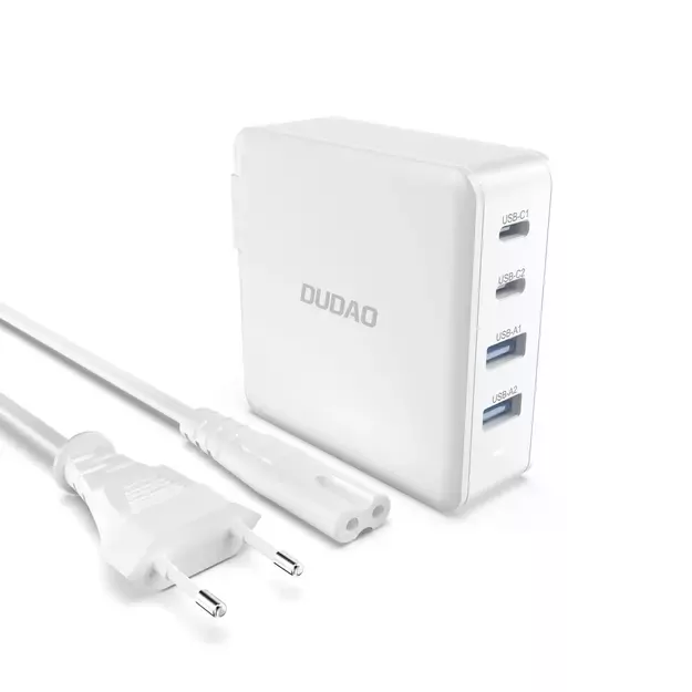 GaN 100W fast wall charger 2 x USB-C / 2 x USB Dudao A100EU - white 12