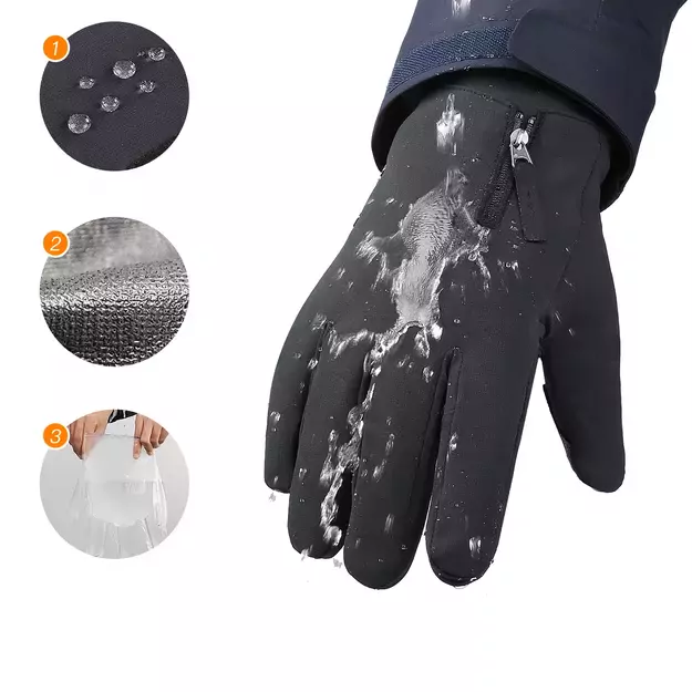 Anti-slip winter phone sports gloves (size XL) - black 5