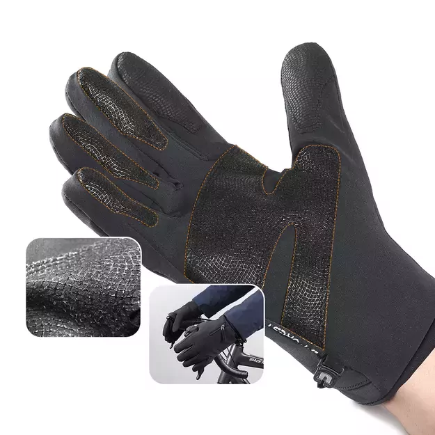 Anti-slip winter phone sports gloves (size XL) - black 4