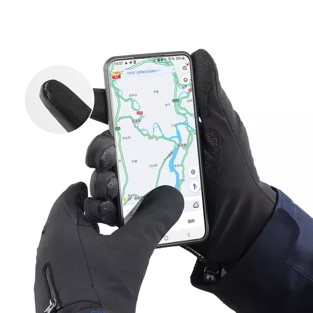 Anti-slip winter phone sports gloves (size XL) - black 6
