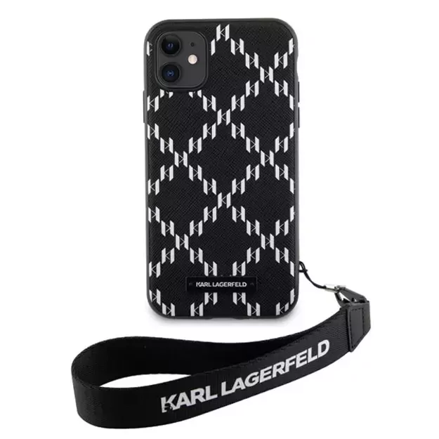 Karl Lagerfeld KLHCN61SAKLMBSK iPhone 11 / Xr 6.1  black/black hardcase Monogram Losange Saffiano 2
