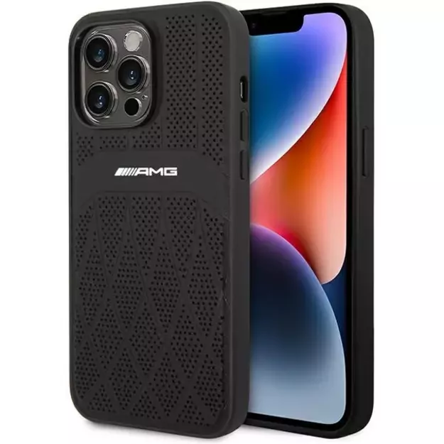 AMG AMHMP14XOSDBK iPhone 14 Pro Max 6.7  black/black hardcase Leather Curved Lines MagSafe