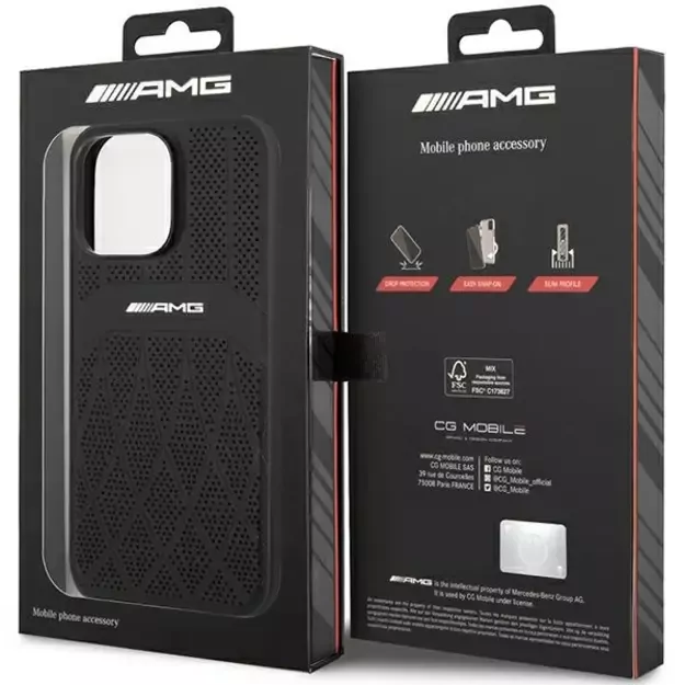AMG AMHMP14XOSDBK iPhone 14 Pro Max 6.7  black/black hardcase Leather Curved Lines MagSafe 6