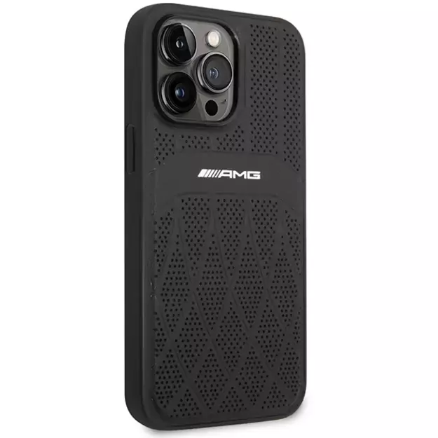 AMG AMHMP14XOSDBK iPhone 14 Pro Max 6.7  black/black hardcase Leather Curved Lines MagSafe 3