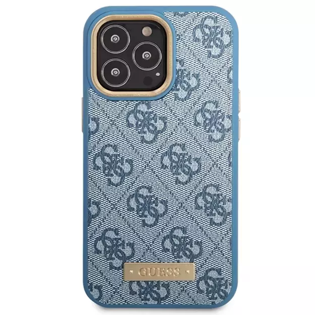 Guess GUHMP14LU4GPRB iPhone 14 Pro 6.1  blue/blue hard case 4G Logo Plate MagSafe 8