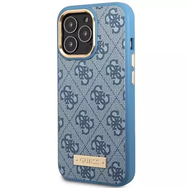 Guess GUHMP14LU4GPRB iPhone 14 Pro 6.1  blue/blue hard case 4G Logo Plate MagSafe 7