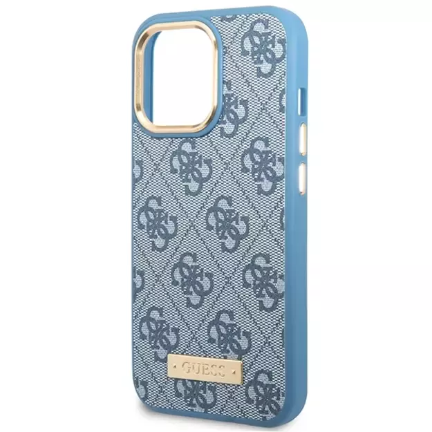 Guess GUHMP14LU4GPRB iPhone 14 Pro 6.1  blue/blue hard case 4G Logo Plate MagSafe 11