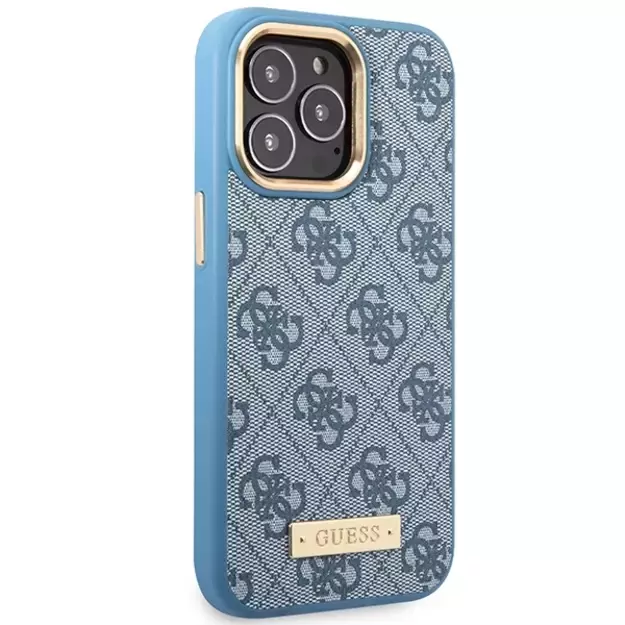 Guess GUHMP14LU4GPRB iPhone 14 Pro 6.1  blue/blue hard case 4G Logo Plate MagSafe 9