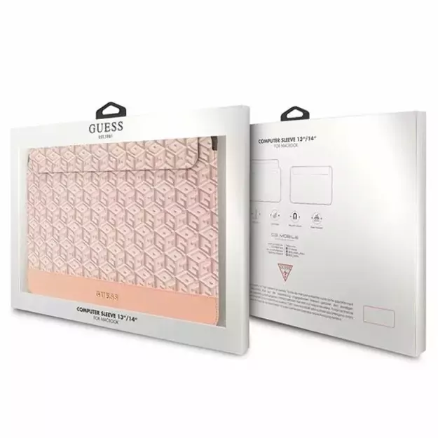 Guess GCube Stripes case for a 14&quot  laptop - pink 6