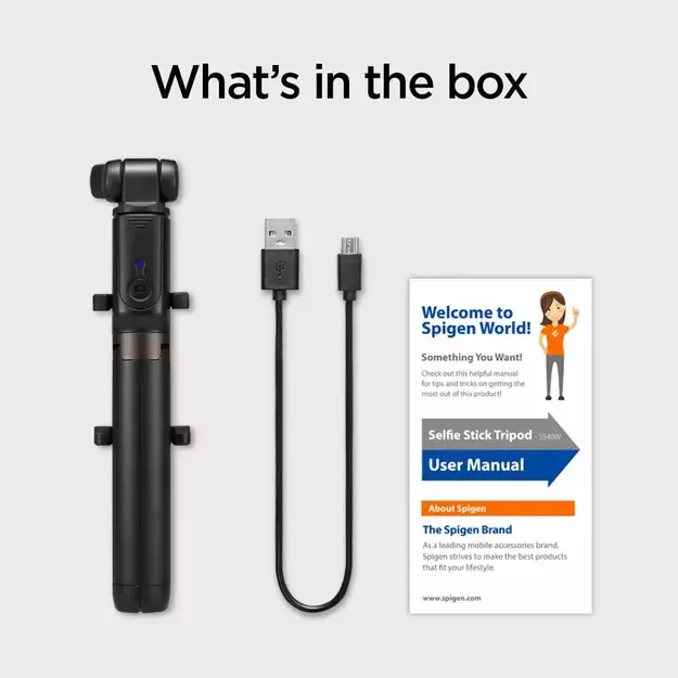 Selfie stick Spigen S540W Bluetooth with tripod - black 60