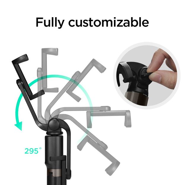 Selfie stick Spigen S540W Bluetooth with tripod - black 20