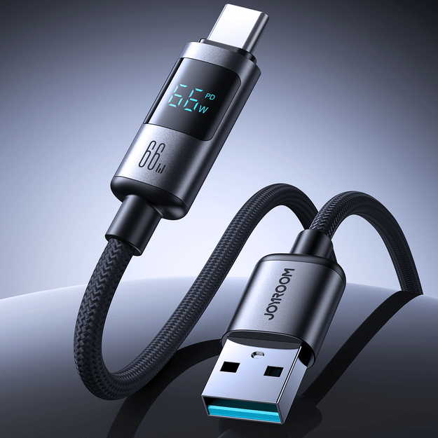 Joyroom S-A16 Pro Prism Series 66W USB-A - USB-C Cable with Display 1.2m - Black 2