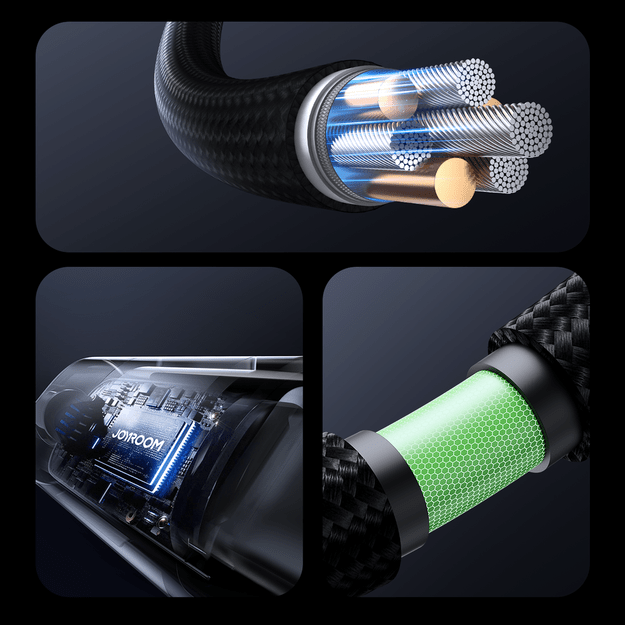 Joyroom S-A16 Pro Prism Series 66W USB-A - USB-C Cable with Display 1.2m - Black 4