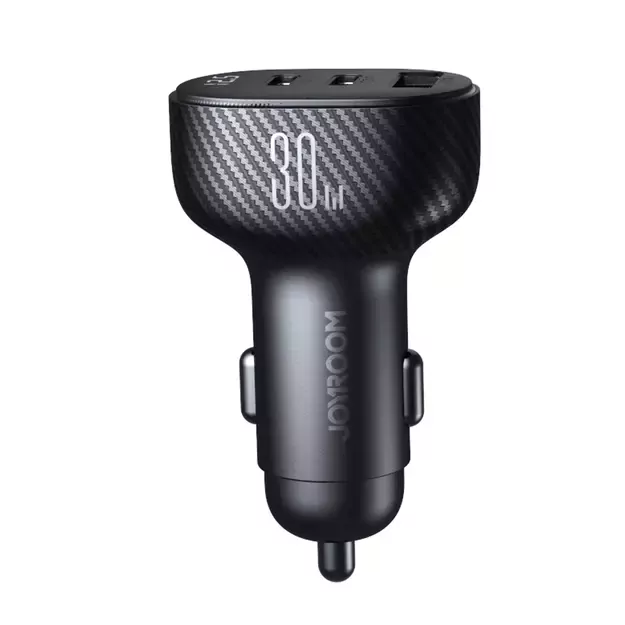 Joyroom JR-CCD04 30W 2x USB-C USB-A car charger with display - black 14