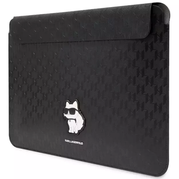 Karl Lagerfeld Saffiano Monogram Choupette case for a 14&quot  laptop - black 1