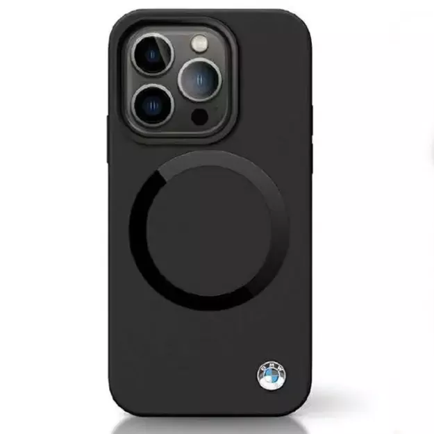 BMW BMHMP14LSILBK2 case for iPhone 14 Pro - black Signature Liquid Silicone MagSafe 8