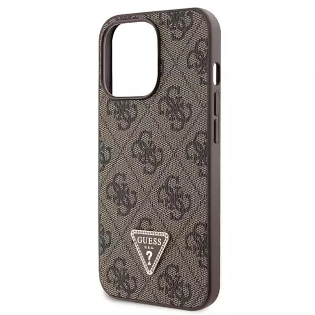 Guess GUHCP13LP4TDSCPW Case for iPhone 13 Pro / 13 - Brown Crossbody 4G Metal Logo 14