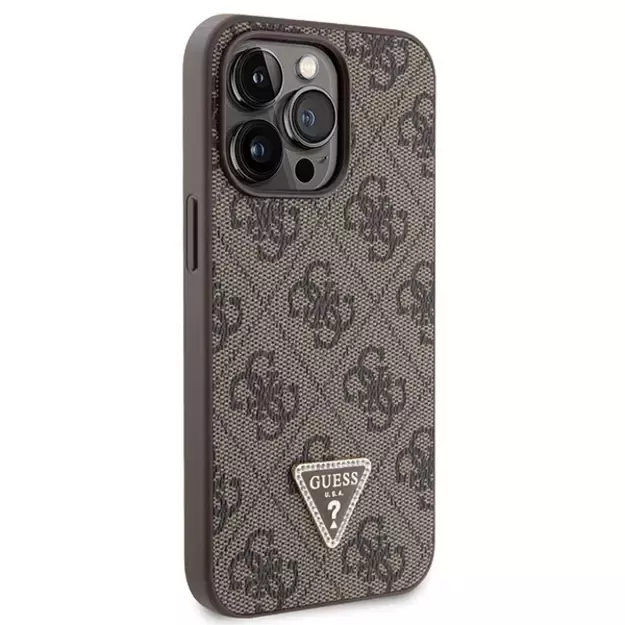 Guess GUHCP13LP4TDSCPW Case for iPhone 13 Pro / 13 - Brown Crossbody 4G Metal Logo 11