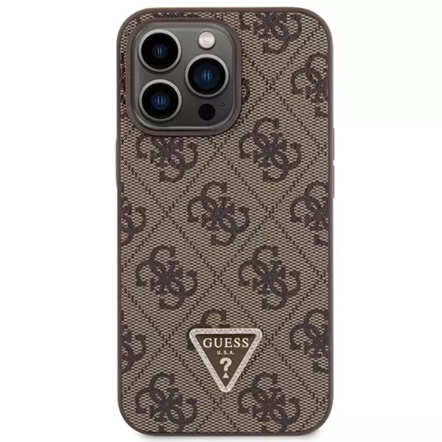 Guess GUHCP13LP4TDSCPW Case for iPhone 13 Pro / 13 - Brown Crossbody 4G Metal Logo 10