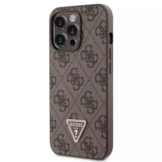 Guess GUHCP13LP4TDSCPW Case for iPhone 13 Pro / 13 - Brown Crossbody 4G Metal Logo 9