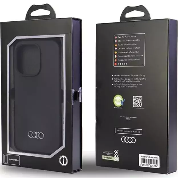 Audi Silicone Case iPhone 14 Pro 6.1&quot  black/black hardcase AU-LSRIP14P-Q3/D1-BK 5