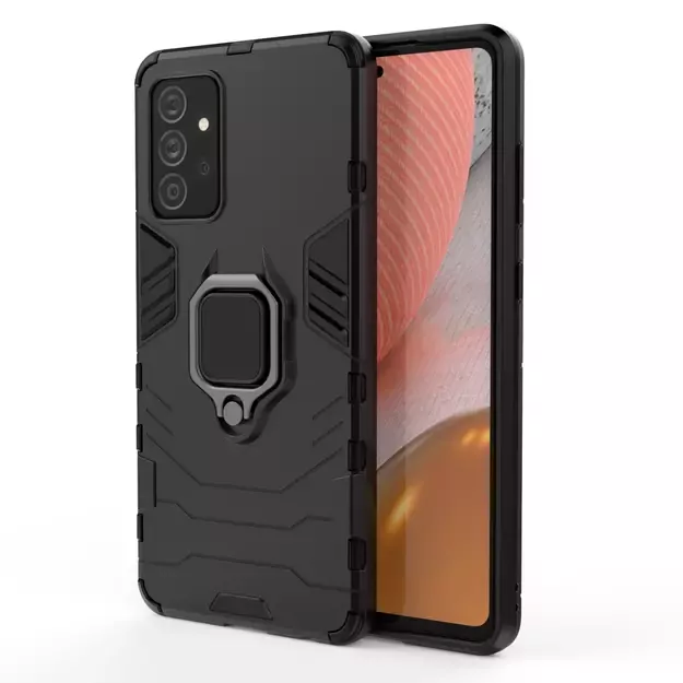 Ring Armor Case Kickstand Tough Rugged Cover for Samsung Galaxy A72 4G black 16
