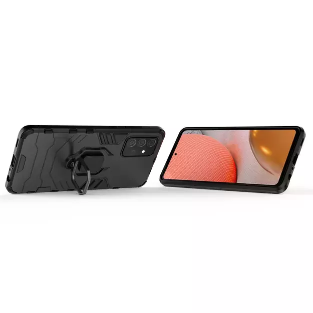 Ring Armor Case Kickstand Tough Rugged Cover for Samsung Galaxy A72 4G black 13