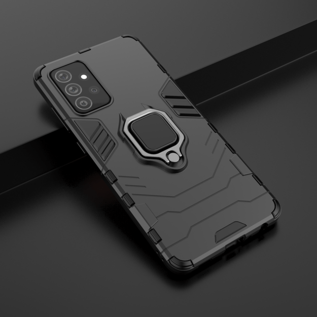 Ring Armor Case Kickstand Tough Rugged Cover for Samsung Galaxy A72 4G black 6